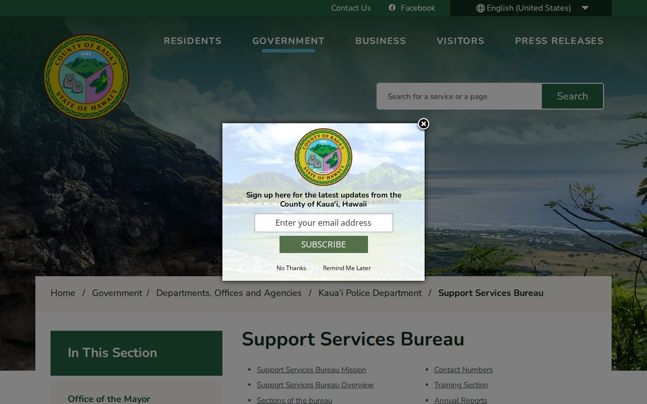 Kauai County active warrant search Police Warrants Clerk role