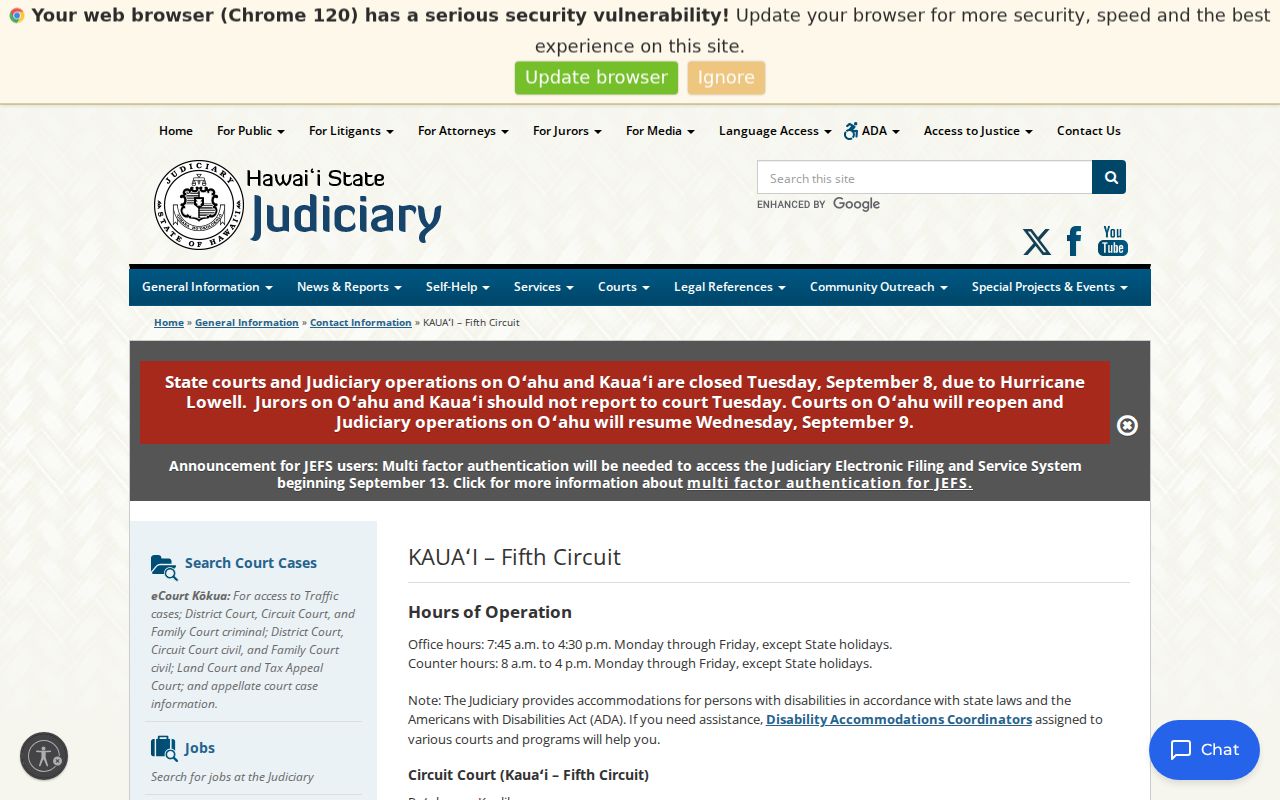 Kauai County warrant records courthouse public directory
